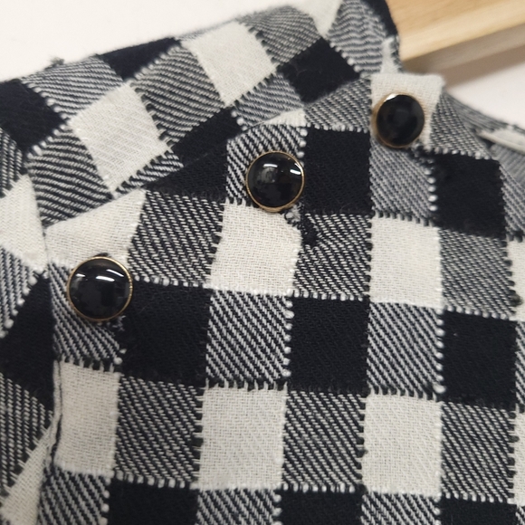 Zara black and white gingham peplum dress, size small - Picture 4 of 13